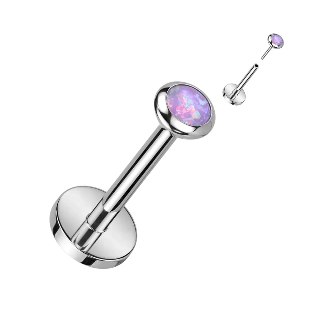 Tytan labret cyrkonia opal push-in - Image 9