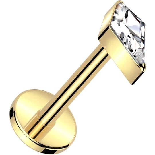 Tytan labret cyrkonia opal w kształcie diamentu push-in - Image 10