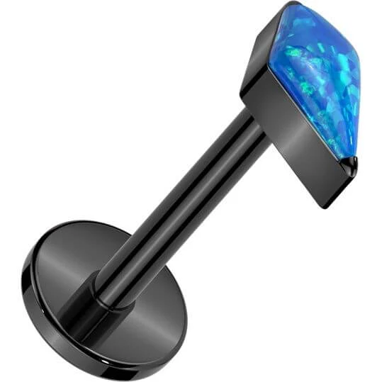Tytan labret cyrkonia opal w kształcie diamentu push-in - Image 4