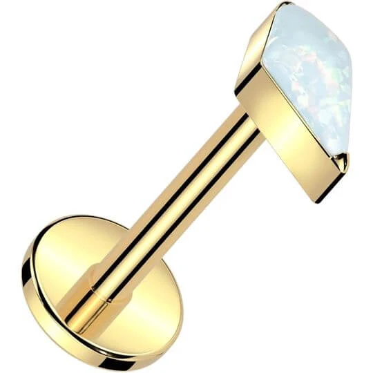 Tytan labret cyrkonia opal w kształcie diamentu push-in - Image 5