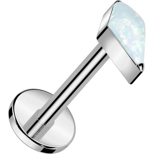 Tytan labret cyrkonia opal w kształcie diamentu push-in - Image 6