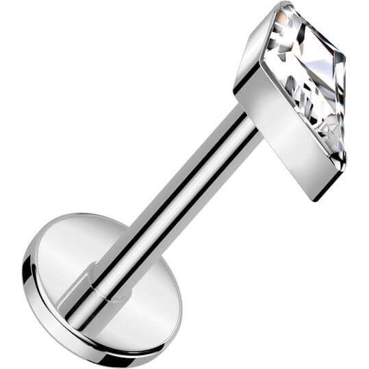 Tytan labret cyrkonia opal w kształcie diamentu push-in - Image 7