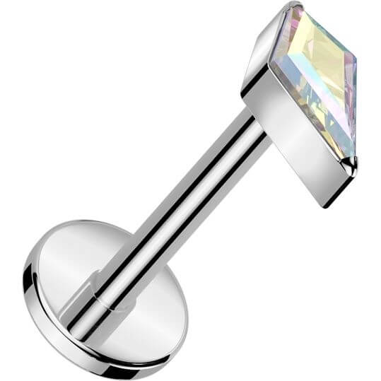 Tytan labret cyrkonia opal w kształcie diamentu push-in - Image 8