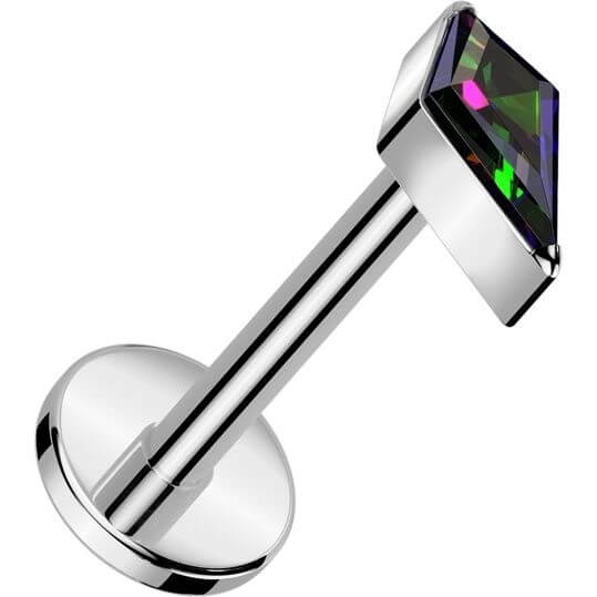 Tytan labret cyrkonia opal w kształcie diamentu push-in - Image 9