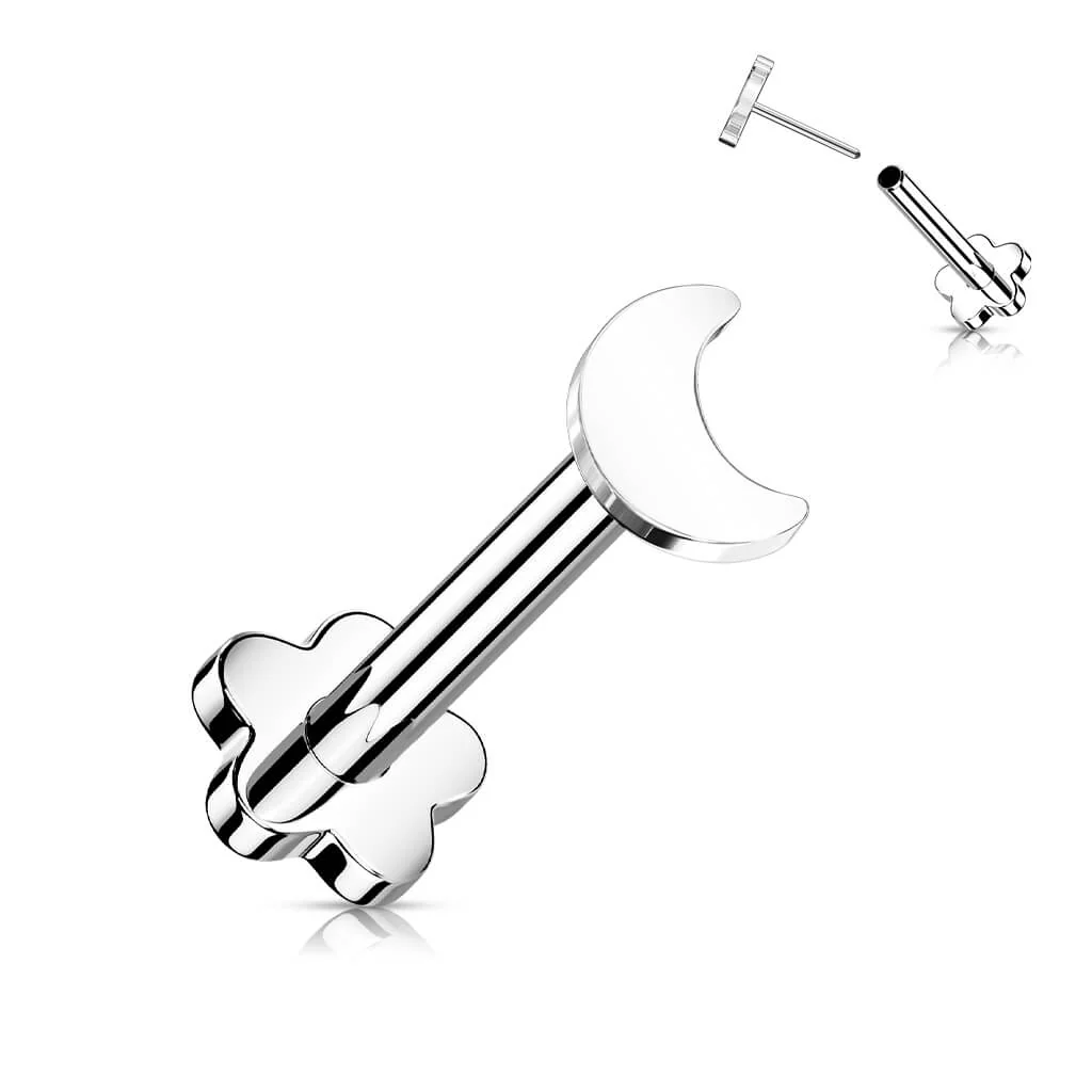 Tytan labret książyc podstawa w kształcie kwiatka push-in - Image 8