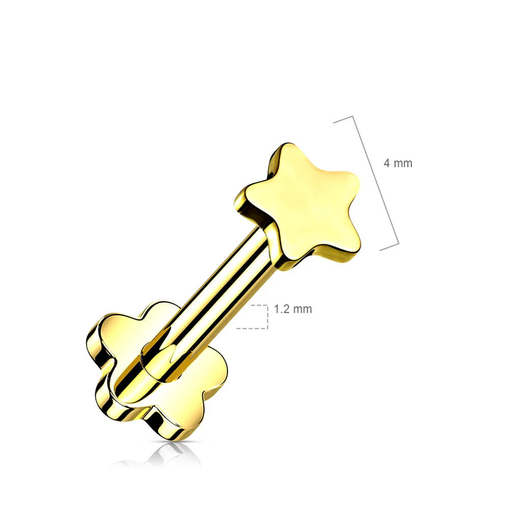 Tytan labret gwiazdka podstawa w kształcie kwiatka push-in - Image 2