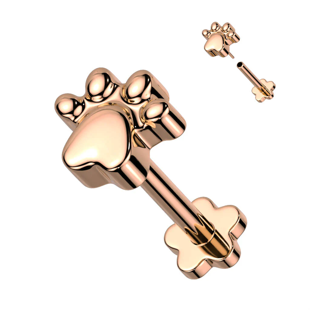 Tytan labret Łapa podstawa w kształcie kwiatka push-in - Image 5