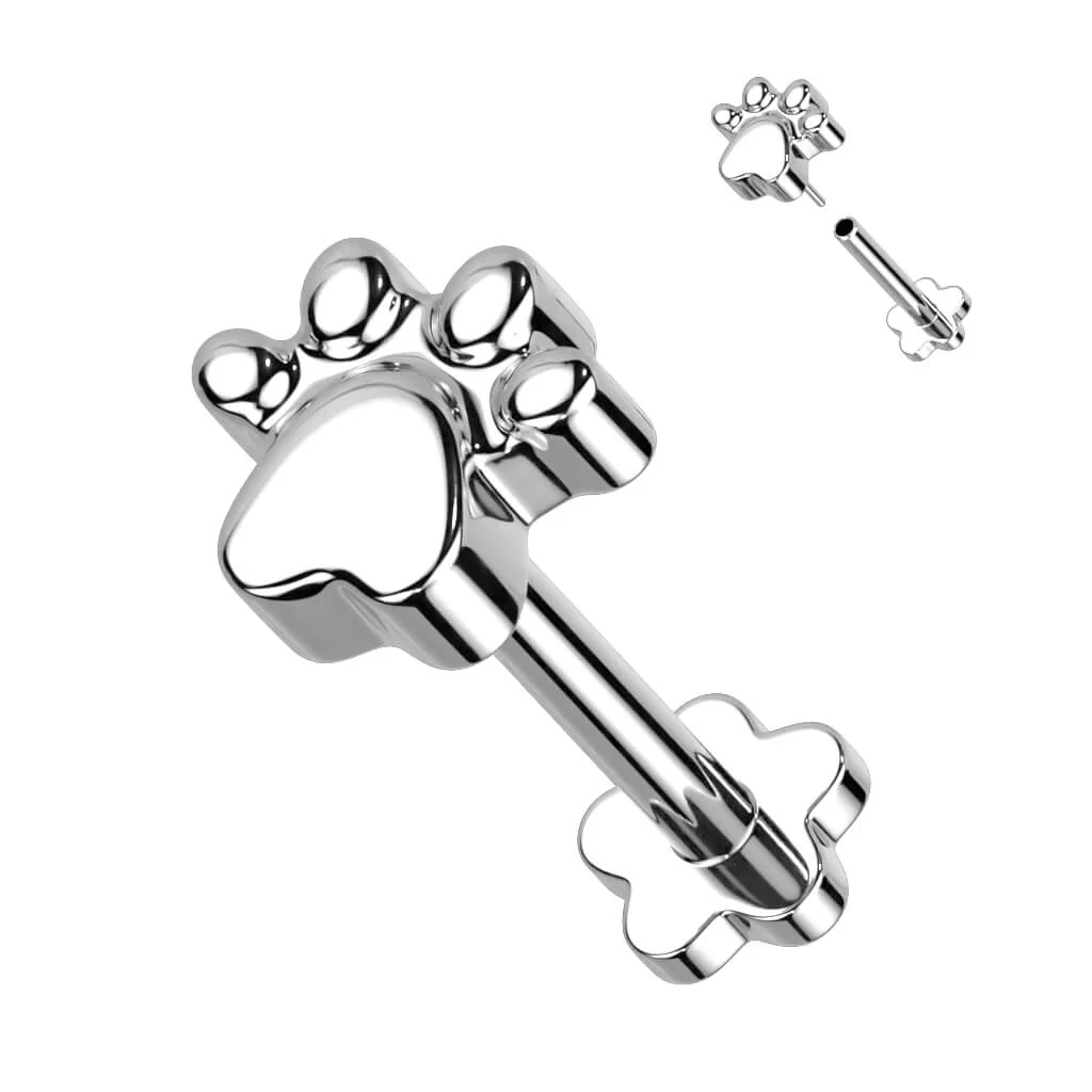 Tytan labret Łapa podstawa w kształcie kwiatka push-in - Image 6