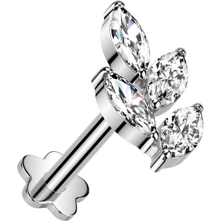Tytan labret listek podstawa kwiatek push-in - Image 4