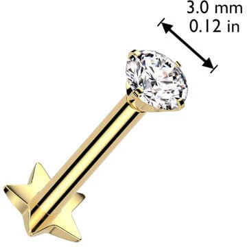 Tytan labret zirconia podstawa gwiazdka push-in - Image 2