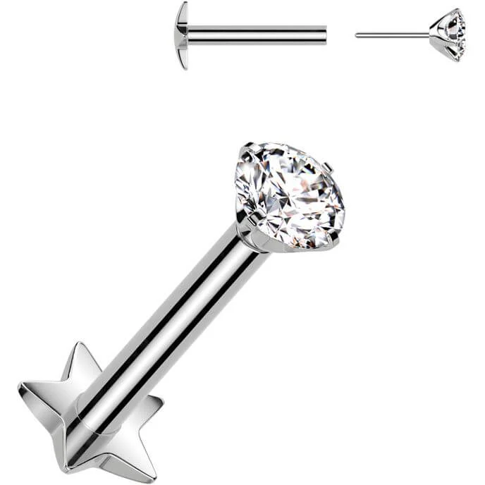 Tytan labret zirconia podstawa gwiazdka push-in - Image 3