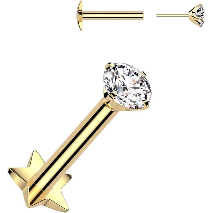 Tytan labret zirconia podstawa gwiazdka push-in - Image 4