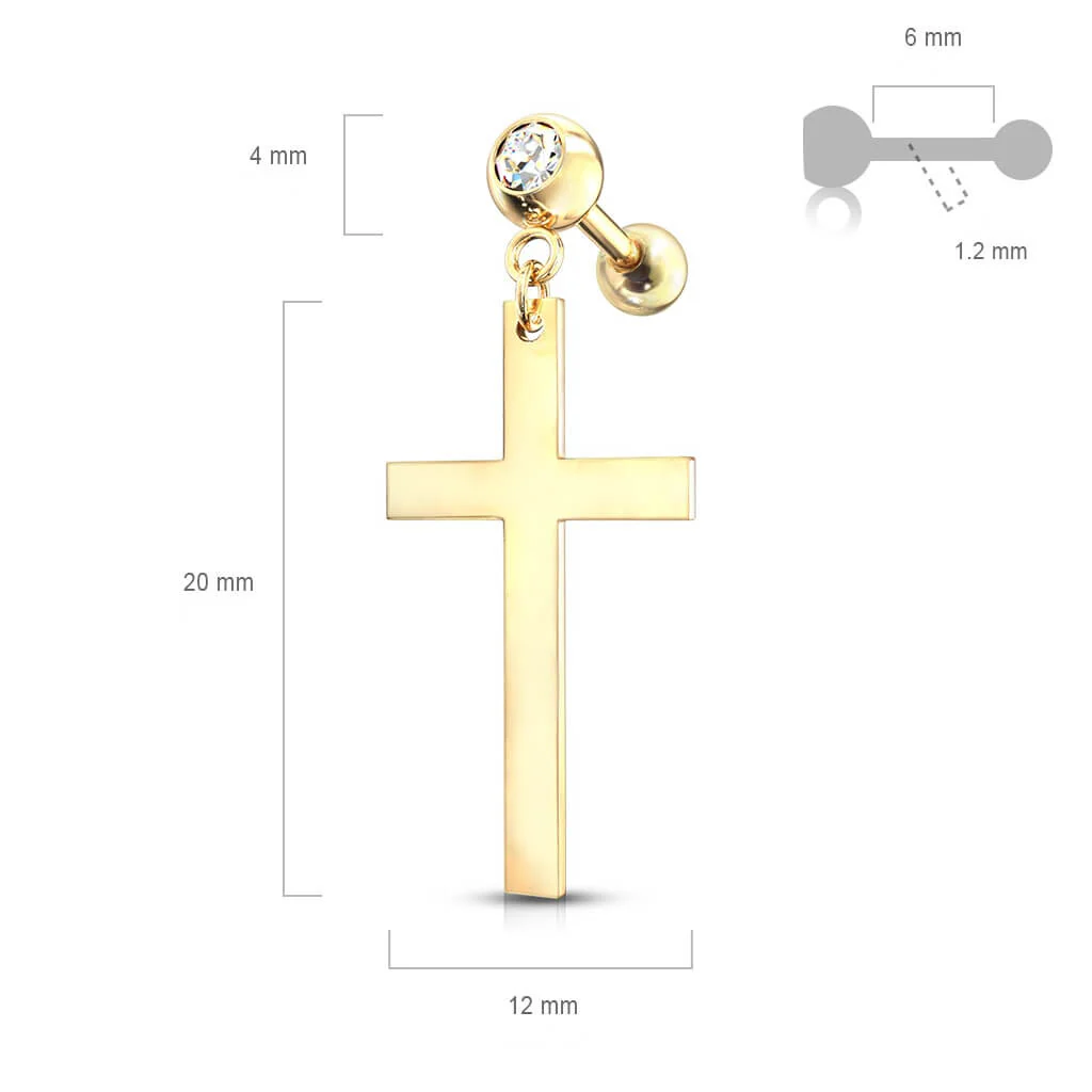 Sztanga zawieszka krzyż cyrkonia - Image 2