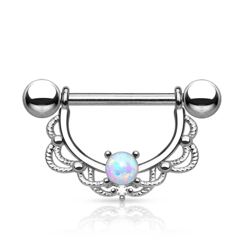 Kolczyk do sutka wieniec zawieszka opal - Image 4