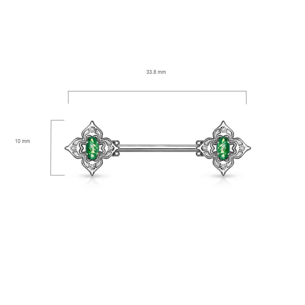 Kolczyk do sutka kwiatki opal cyrkonia - Image 2