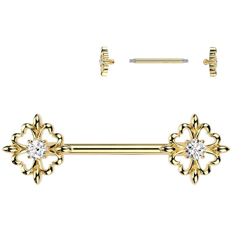 Kolczyk do sutka fleur de lis cyrkonia - Image 3