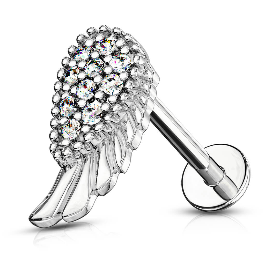 Labret skrzydła anioła cyrkonia gwint wewnętrzny - Image 6