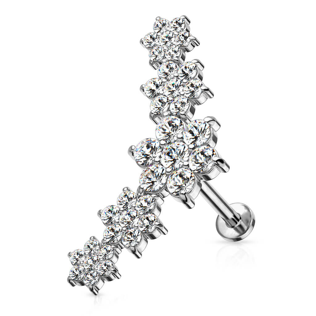 Labret cyrkonia kwiatki gwint wewnętrzny - Image 6