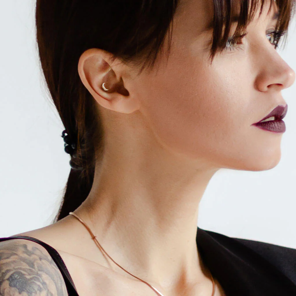 Labret cyrkonia księżyc gwint wewnętrzny - Image 4