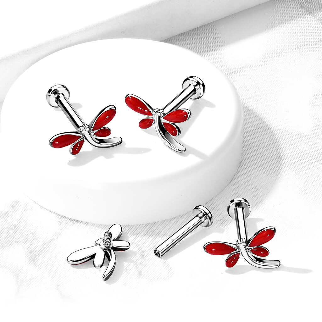 Labret ważka srebrny gwint wewnętrzny - Image 4
