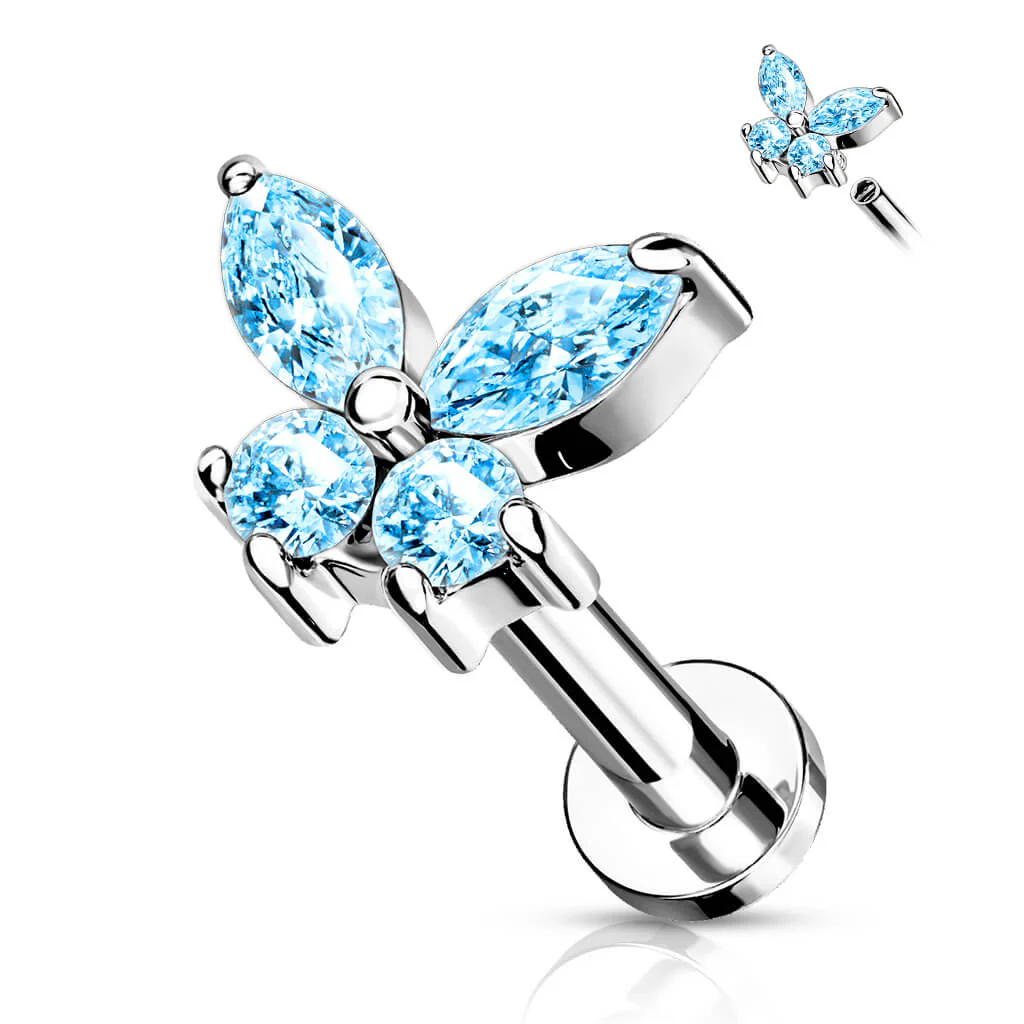 Labret cyrkonia motyl gwint wewnętrzny - Image 10