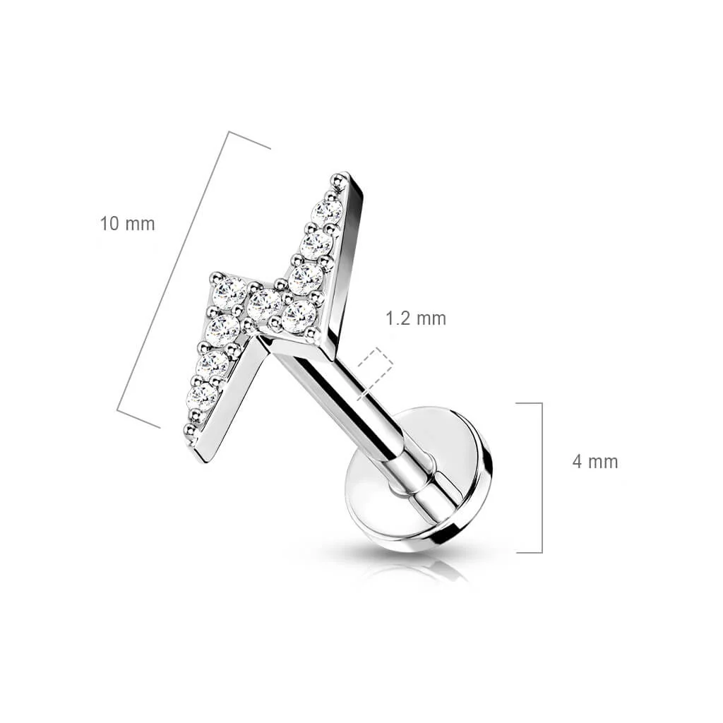 Labret cyrkonia błyskawica gwint wewnętrzny - Image 2