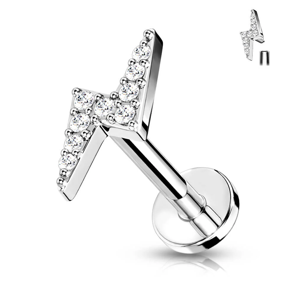 Labret cyrkonia błyskawica gwint wewnętrzny - Image 8