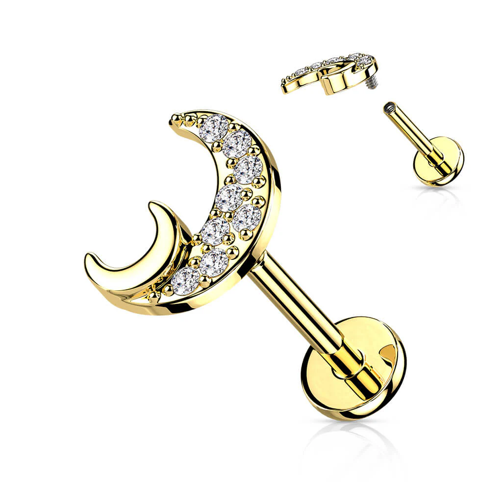 Labret cyrkonia księżyc gwint wewnętrzny - Image 7
