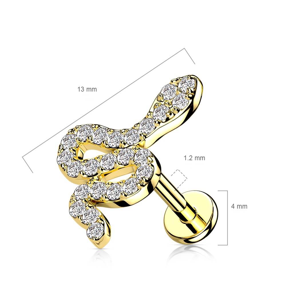 Labret cyrkonia wąż gwint wewnętrzny - Image 2