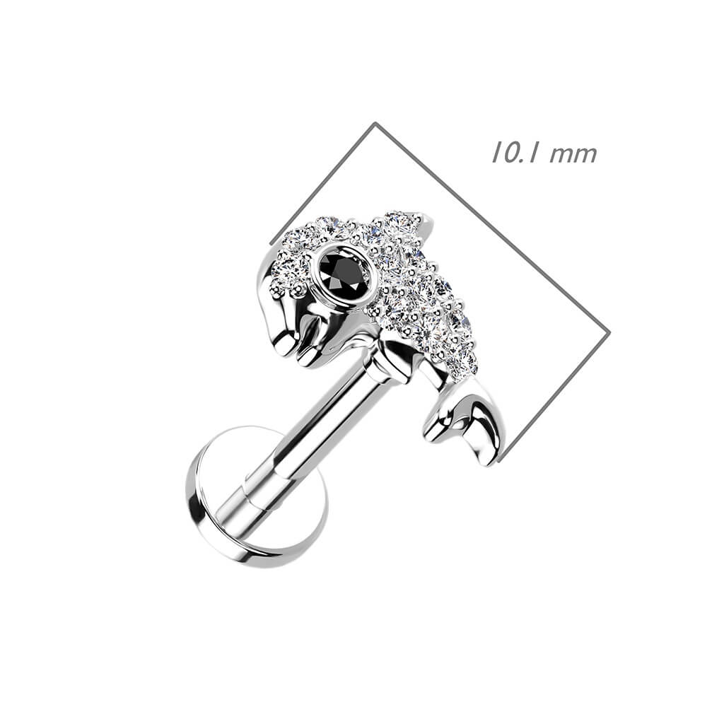 Labret cyrkonia delfin gwint wewnętrzny - Image 2