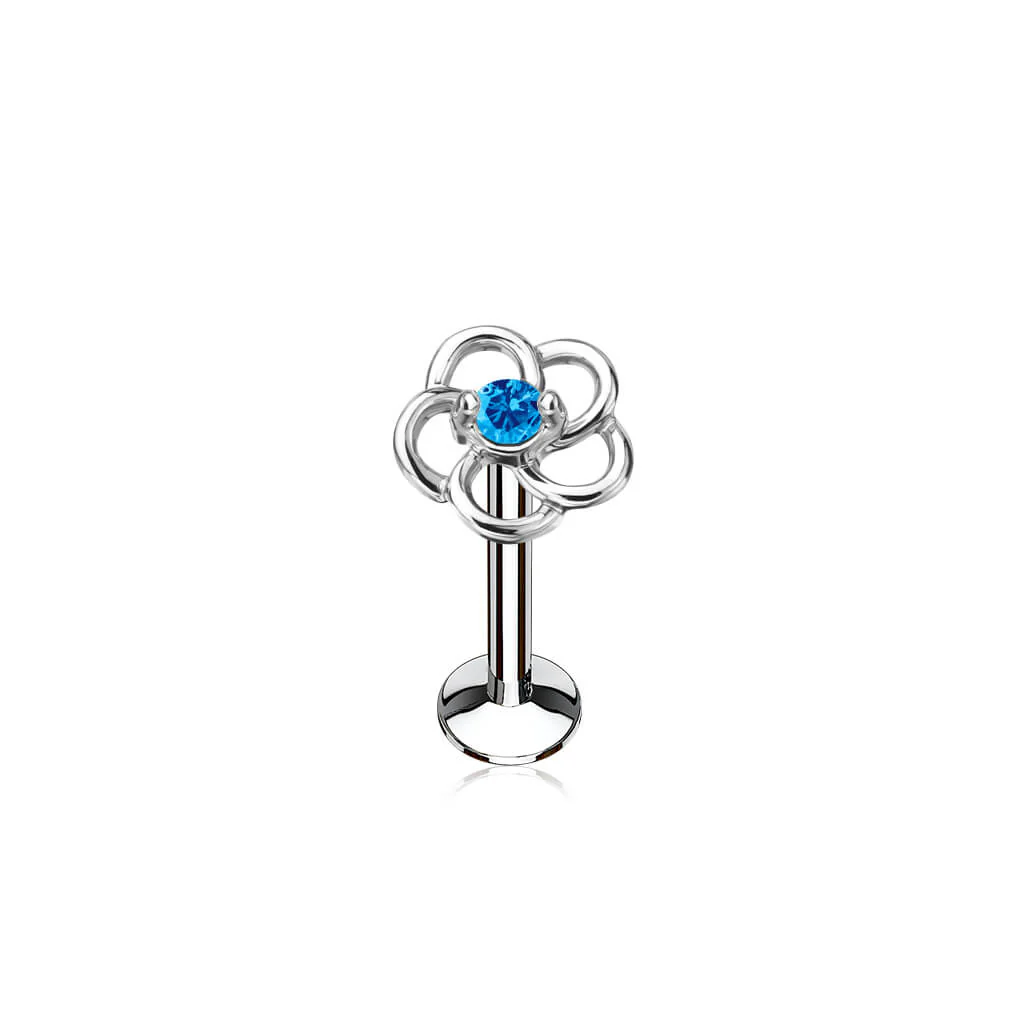 Labret cyrkonia kwiatek gwint wewnętrzny - Image 5