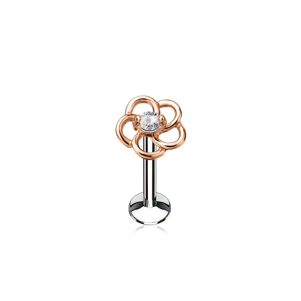 Labret cyrkonia kwiatek gwint wewnętrzny - Image 6