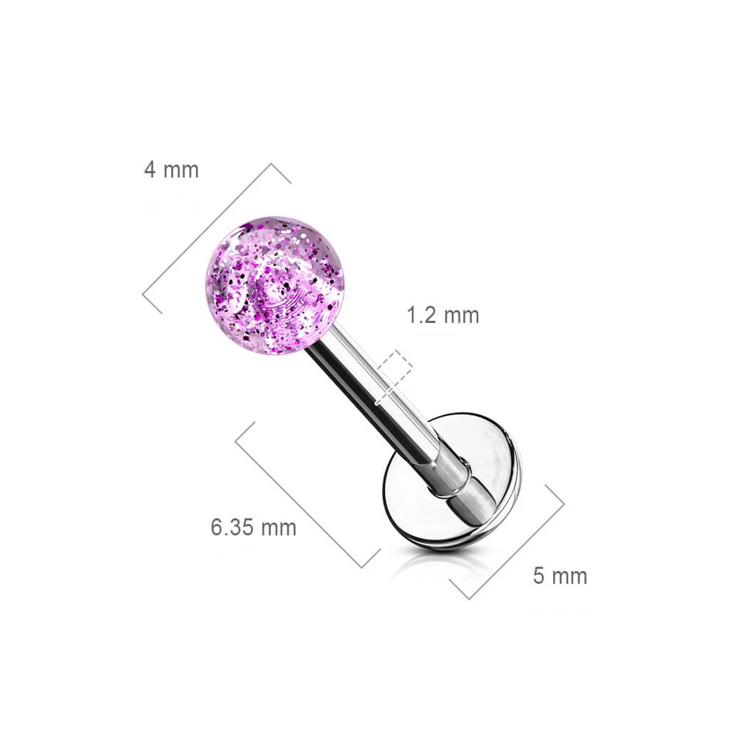 Labret akrylowa kulka glitter - Image 2