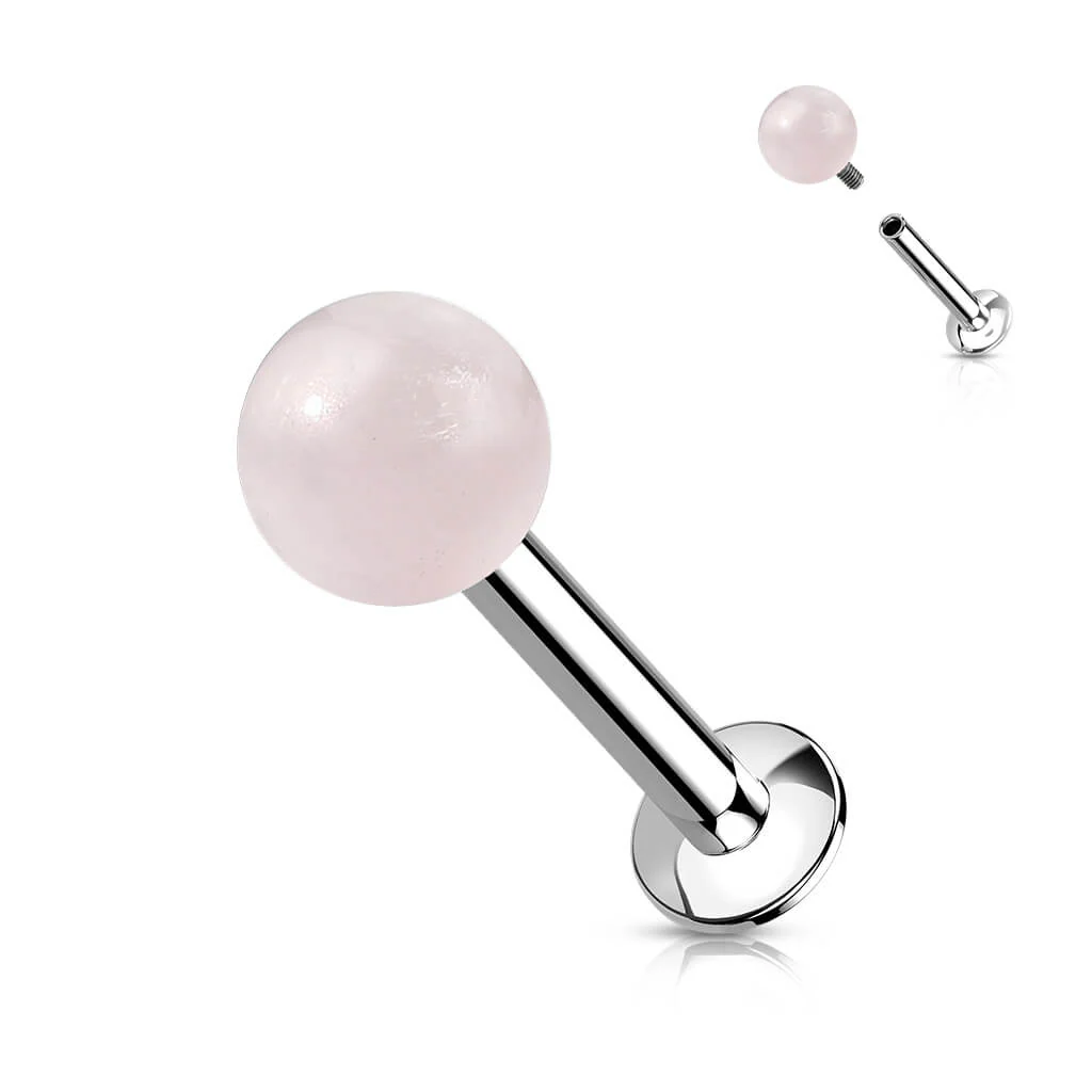 Labret kulka kamień półszlachetny gwint wewnętrzny - Image 6