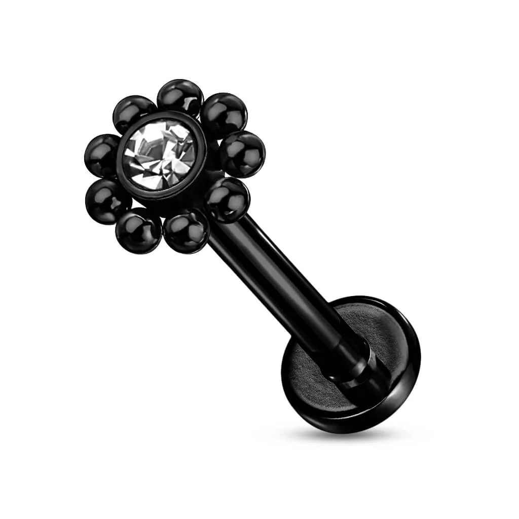 Labret kwiatek cyrkonia gwint wewnętrzny - Image 6