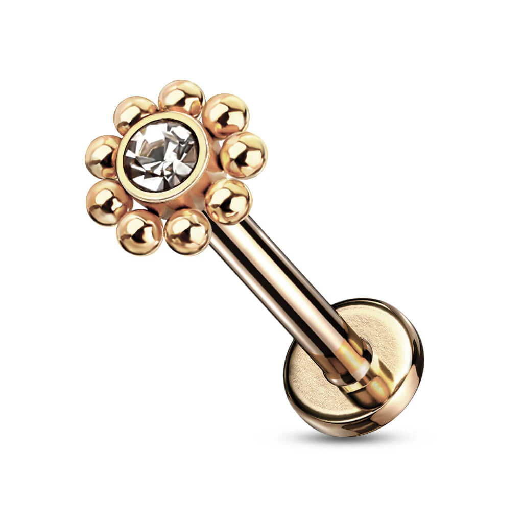 Labret kwiatek cyrkonia gwint wewnętrzny - Image 7