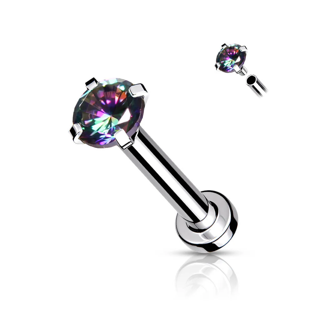 Labret cyrkonia srebrny gwint wewnętrzny - Image 12