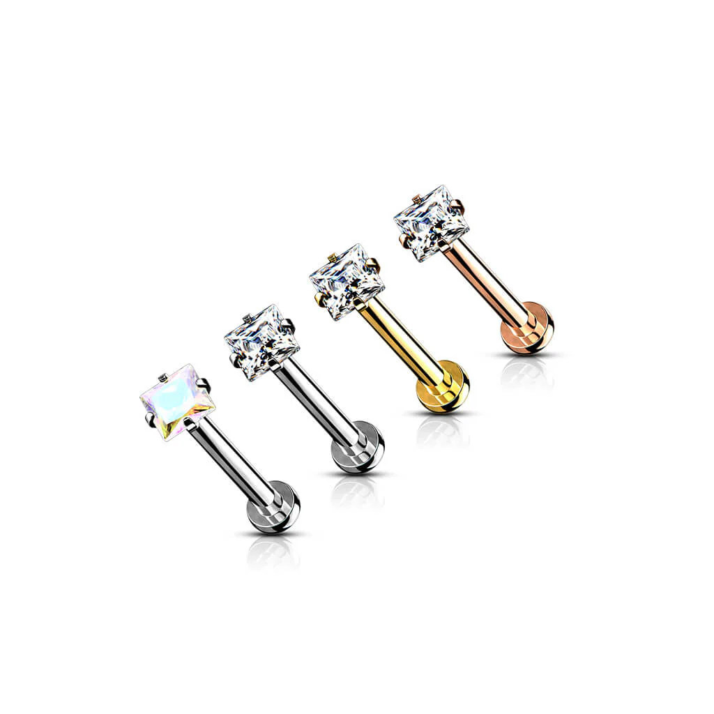 Labret kwadratowa cyrkonia gwint wewnętrzny - Image 3