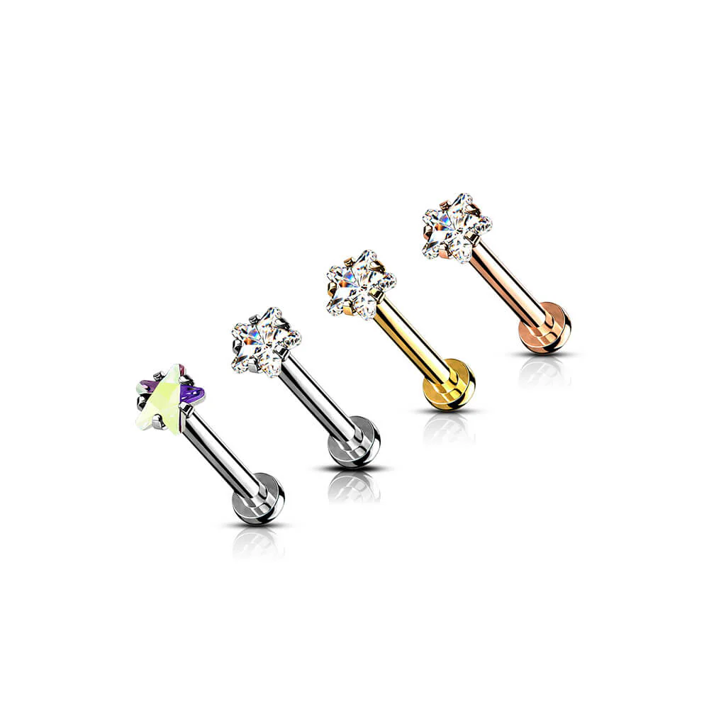 Labret cyrkonia gwiazdka gwint wewnętrzny - Image 3