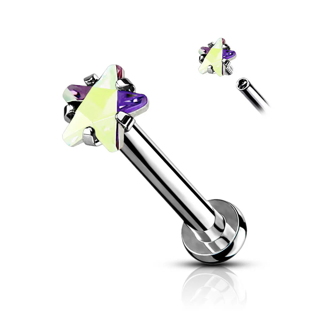 Labret cyrkonia gwiazdka gwint wewnętrzny - Image 6
