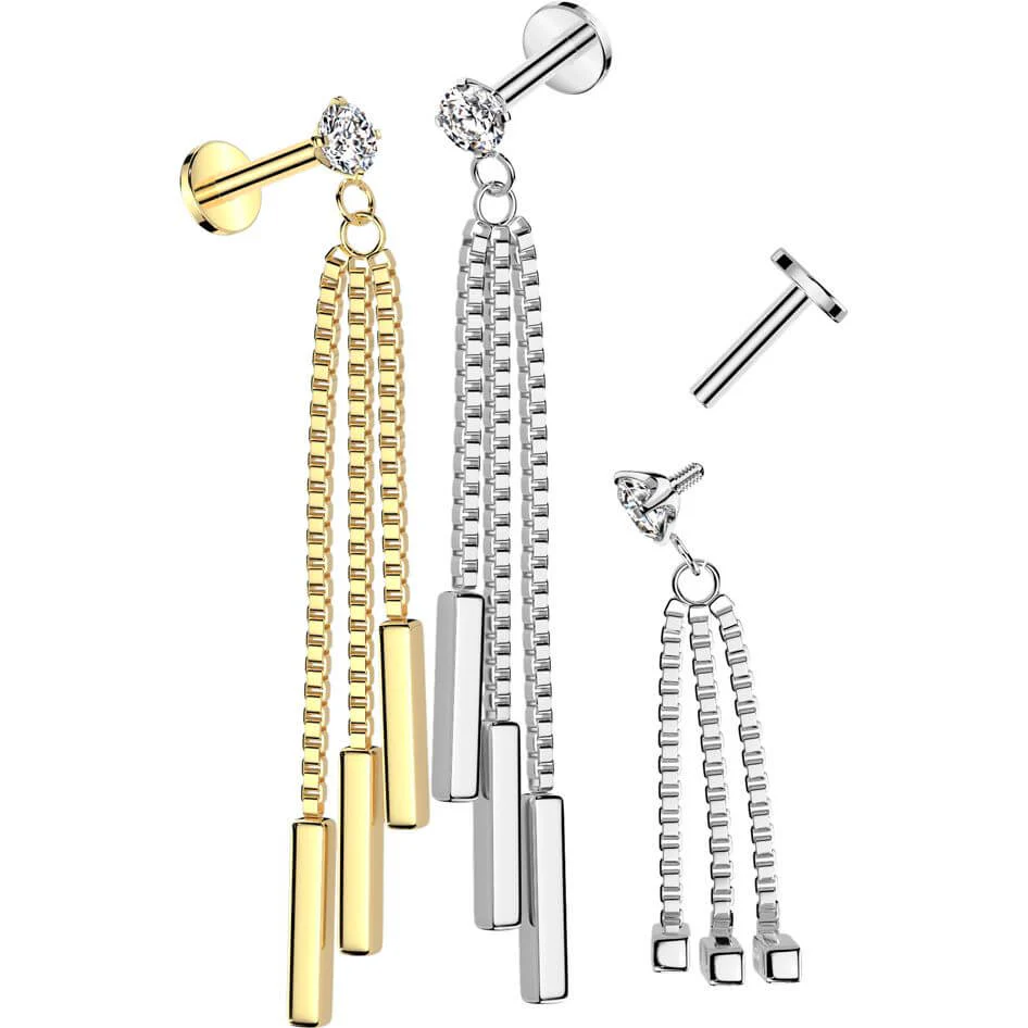 Labret trzy łańcuszki gwint wewnętrzny - Image 3