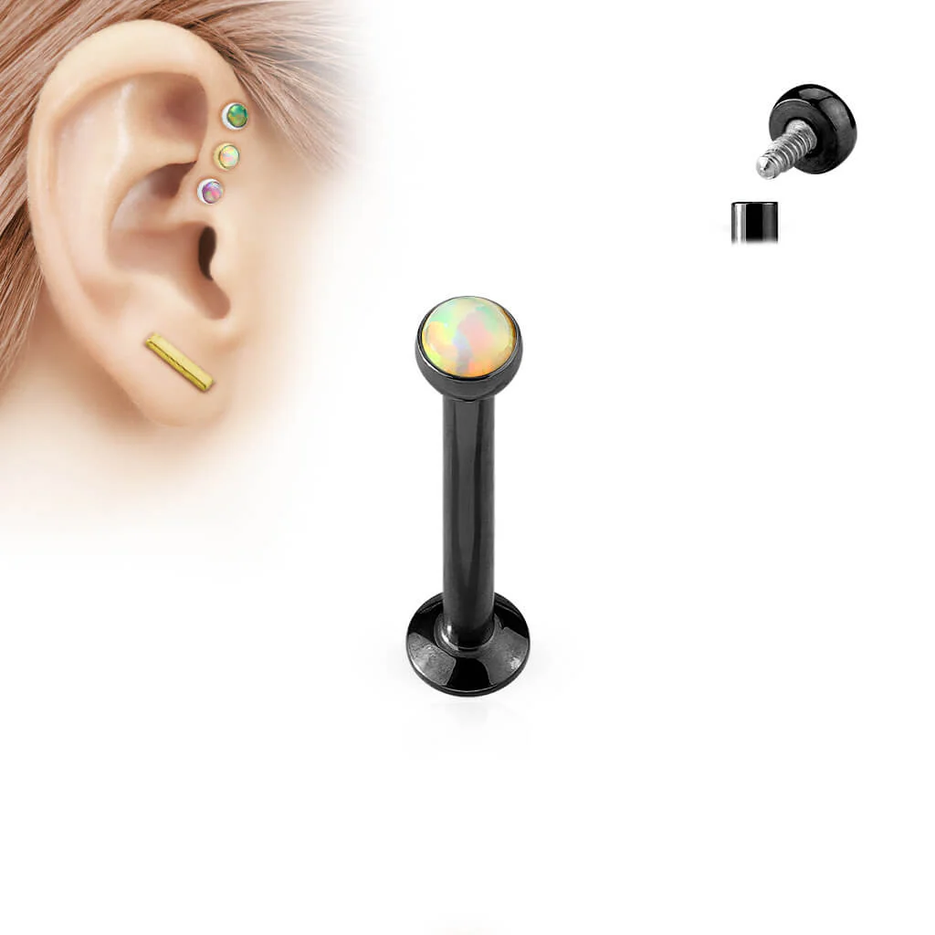 Labret opal płaski gwint wewnętrzny - Image 3