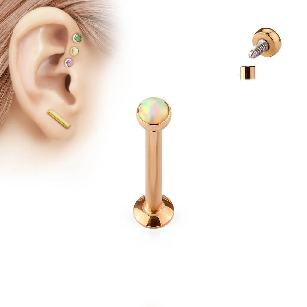 Labret opal płaski gwint wewnętrzny - Image 4