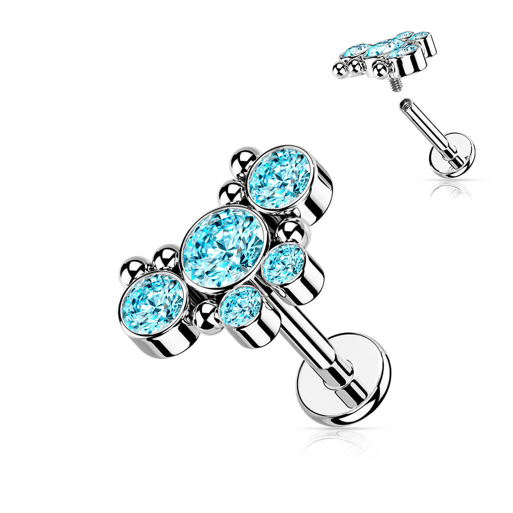 Labret cyrkonia motyl gwint wewnętrzny - Image 10