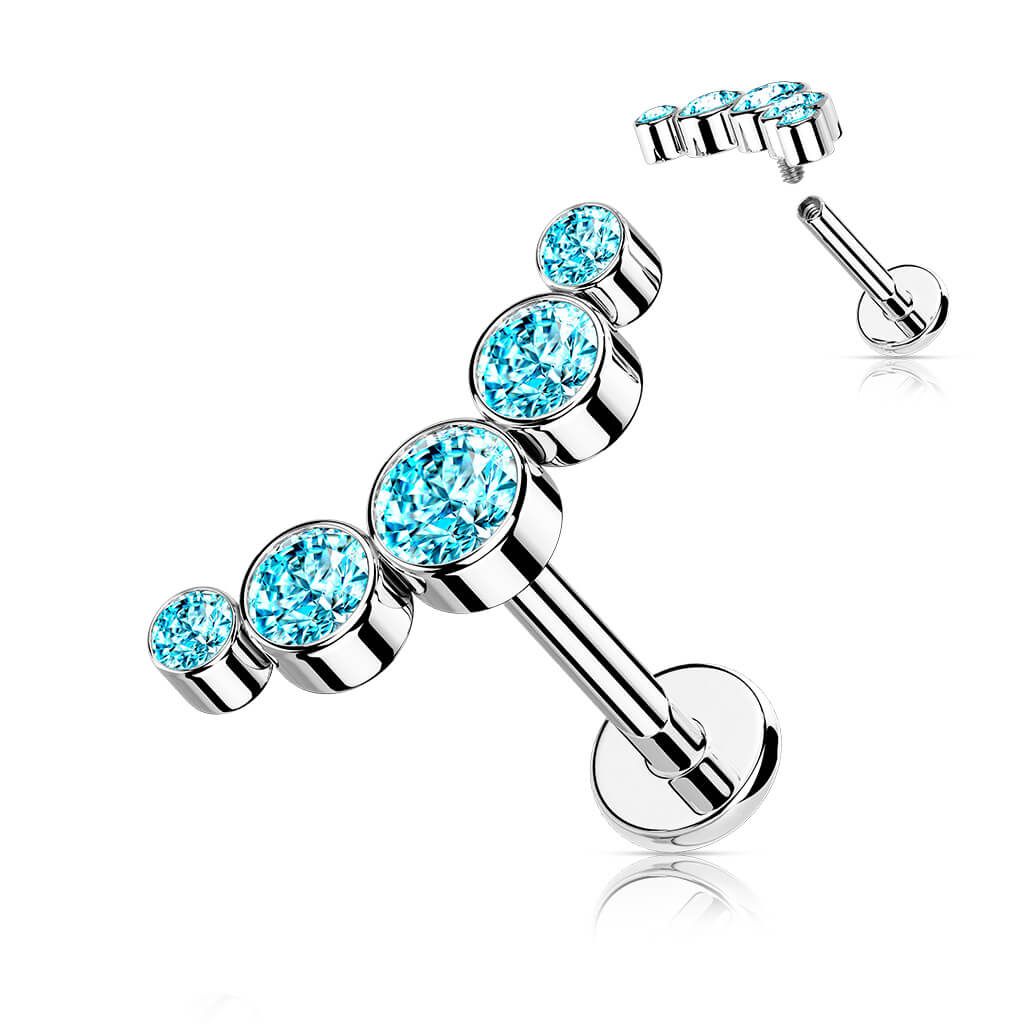 Labret 5 cyrkonii gwint wewnętrzny - Image 10