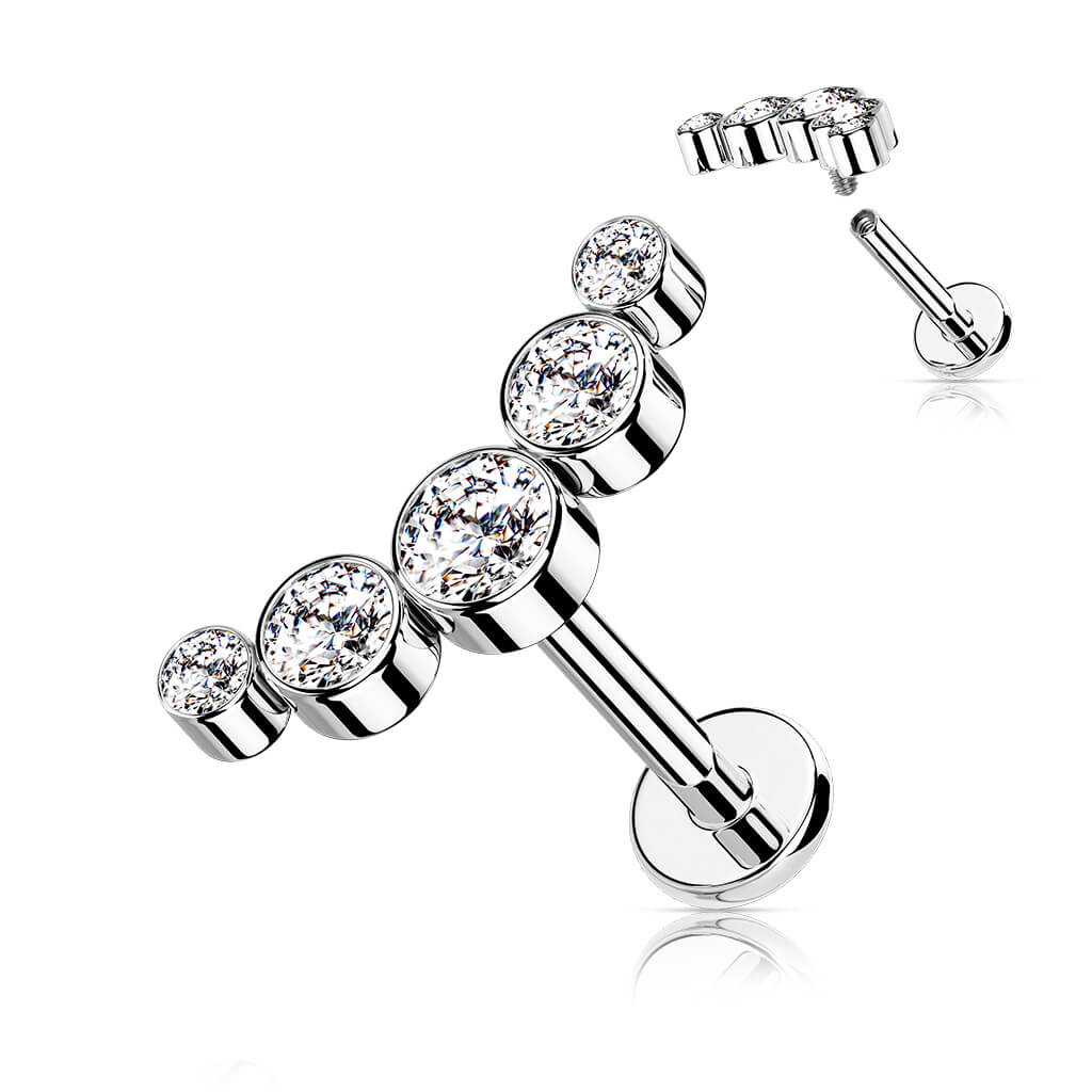 Labret 5 cyrkonii gwint wewnętrzny - Image 6