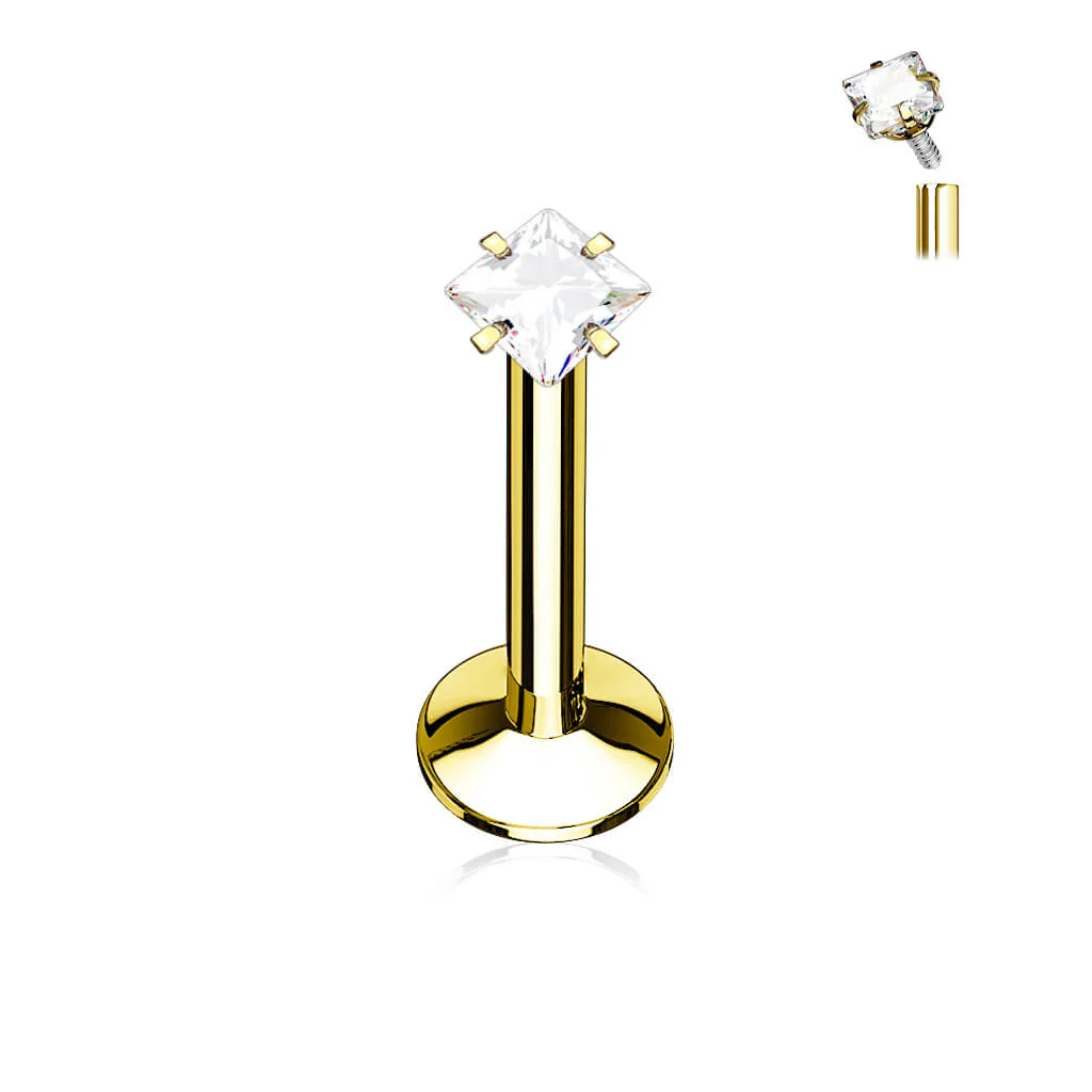 Labret kwadrat cyrkonia gwint wewnętrzny - Image 2