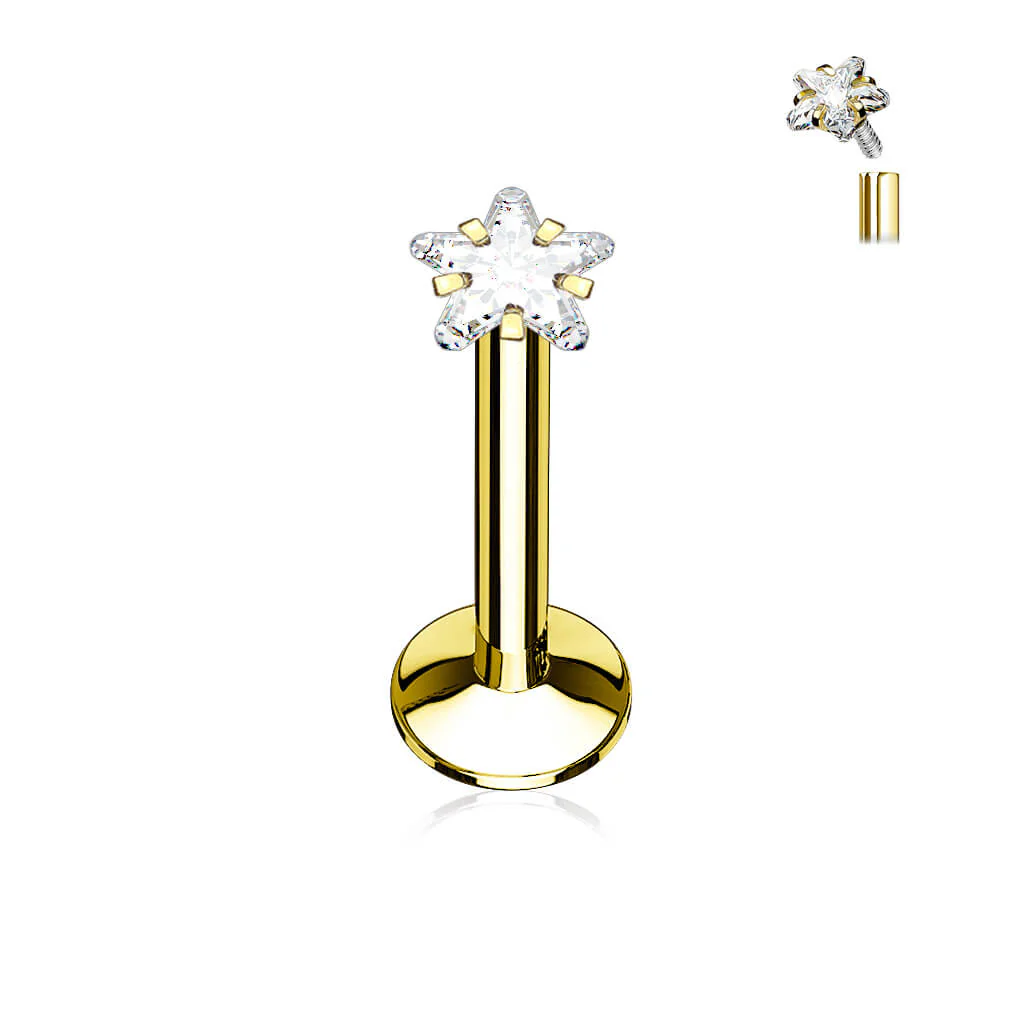 Labret cyrkonia gwiazdka gwint wewnętrzny - Image 2