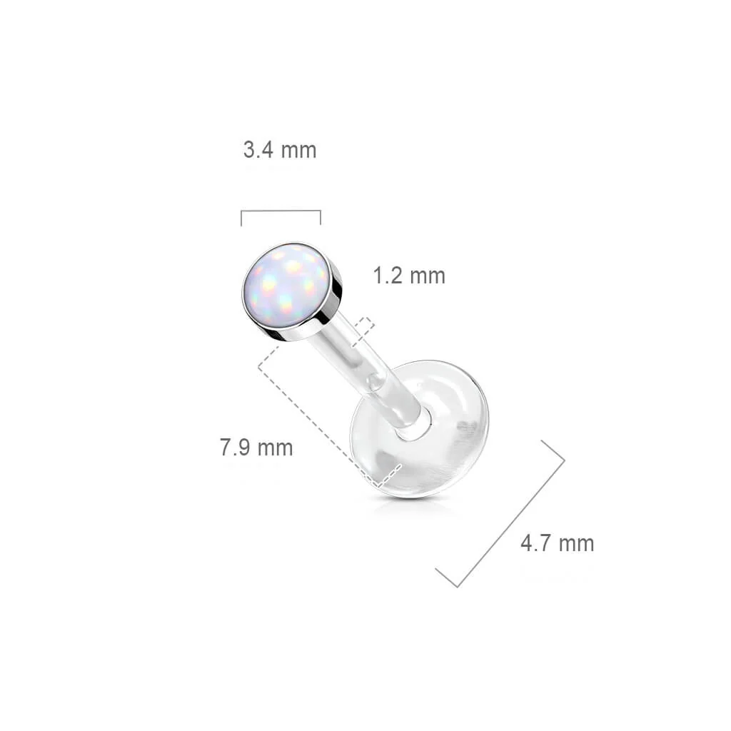 Labret rozświetlający płaski kamień syntetyczny - Image 2