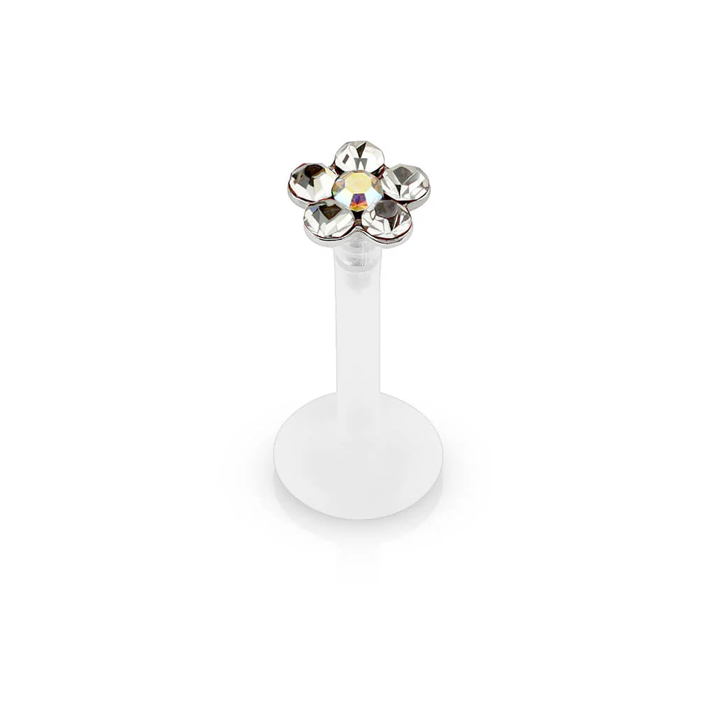 Labret cyrkonia kwiatek - Image 3